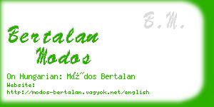 bertalan modos business card